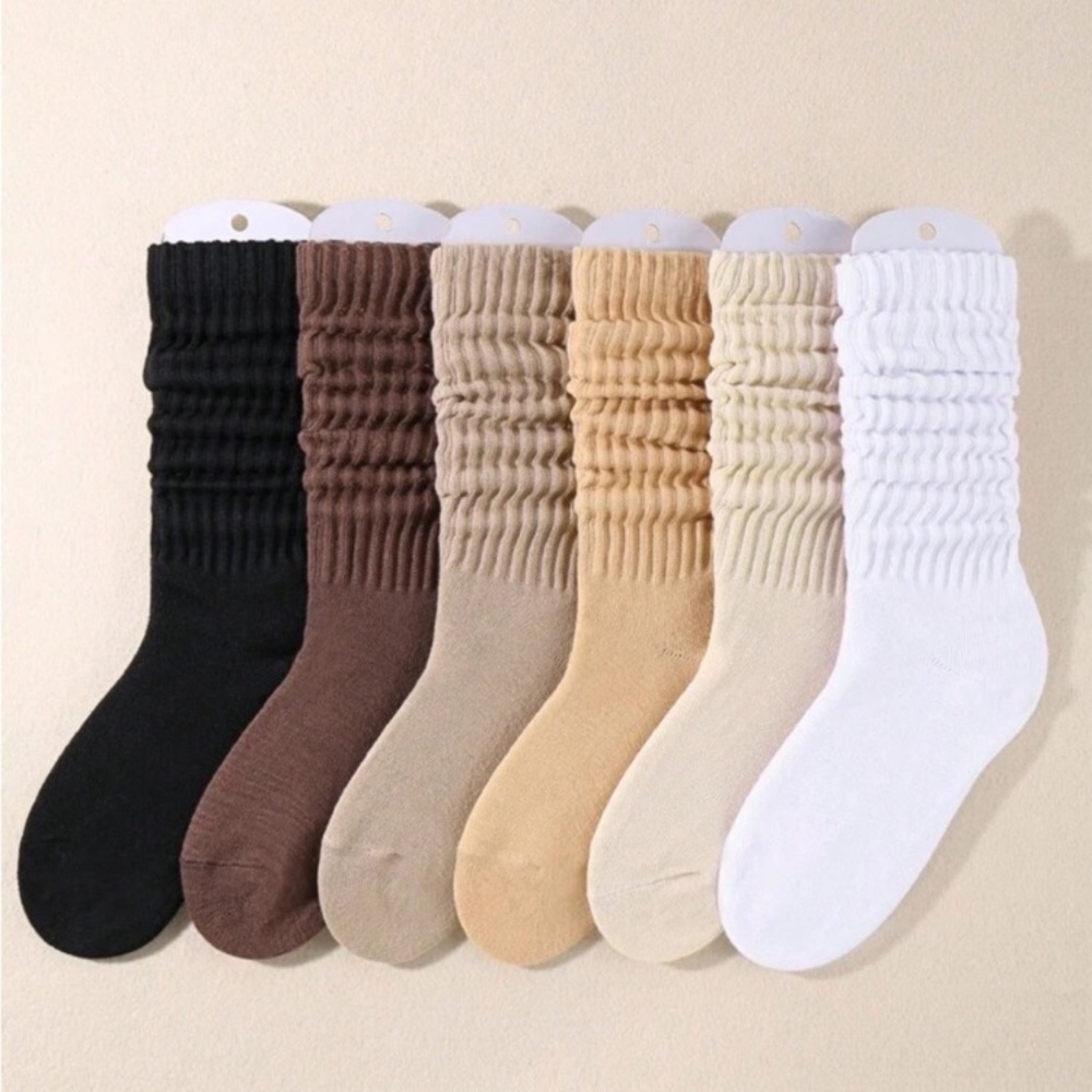 6pairs Women's Fall Winter Slouch Knit Socks Women Scrunch Socks Women